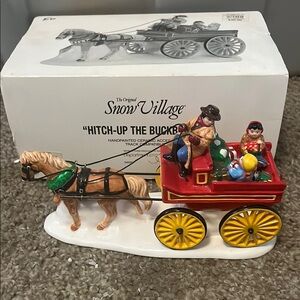 'The Original Snow Village Dept 56. Hitch-Up the Buckboard' Figurine - set
